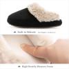 imageChantomoo Slippers for Women and Men Memory Foam Slippers House Shoes Faux Suede Upper Rubber Sole Faux Fur Lining Warm Comfy Indoor Fuzzy SlippersBlack