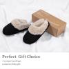 imageChantomoo Slippers for Women and Men Memory Foam Slippers House Shoes Faux Suede Upper Rubber Sole Faux Fur Lining Warm Comfy Indoor Fuzzy SlippersBlack