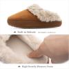 imageChantomoo Slippers for Women and Men Memory Foam Slippers House Shoes Faux Suede Upper Rubber Sole Faux Fur Lining Warm Comfy Indoor Fuzzy SlippersDark Brown