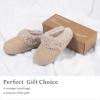 imageChantomoo Slippers for Women and Men Memory Foam Slippers House Shoes Faux Suede Upper Rubber Sole Faux Fur Lining Warm Comfy Indoor Fuzzy SlippersKhaki