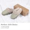 imageChantomoo Slippers for Women and Men Memory Foam Slippers House Shoes Faux Suede Upper Rubber Sole Faux Fur Lining Warm Comfy Indoor Fuzzy SlippersLight Green