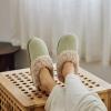 imageChantomoo Slippers for Women and Men Memory Foam Slippers House Shoes Faux Suede Upper Rubber Sole Faux Fur Lining Warm Comfy Indoor Fuzzy SlippersLight Green