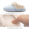 imageChantomoo Slippers for Women and Men Memory Foam Slippers House Shoes Faux Suede Upper Rubber Sole Faux Fur Lining Warm Comfy Indoor Fuzzy SlippersLlight Blue