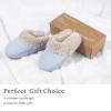 imageChantomoo Slippers for Women and Men Memory Foam Slippers House Shoes Faux Suede Upper Rubber Sole Faux Fur Lining Warm Comfy Indoor Fuzzy SlippersLlight Blue