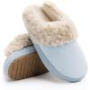 imageChantomoo Slippers for Women and Men Memory Foam Slippers House Shoes Faux Suede Upper Rubber Sole Faux Fur Lining Warm Comfy Indoor Fuzzy SlippersLlight Blue
