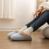 imageChantomoo Slippers for Women and Men Memory Foam Slippers House Shoes Faux Suede Upper Rubber Sole Faux Fur Lining Warm Comfy Indoor Fuzzy SlippersLlight Blue