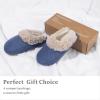 imageChantomoo Slippers for Women and Men Memory Foam Slippers House Shoes Faux Suede Upper Rubber Sole Faux Fur Lining Warm Comfy Indoor Fuzzy SlippersNavy