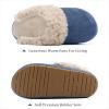imageChantomoo Slippers for Women and Men Memory Foam Slippers House Shoes Faux Suede Upper Rubber Sole Faux Fur Lining Warm Comfy Indoor Fuzzy SlippersNavy