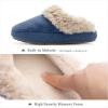 imageChantomoo Slippers for Women and Men Memory Foam Slippers House Shoes Faux Suede Upper Rubber Sole Faux Fur Lining Warm Comfy Indoor Fuzzy SlippersNavy