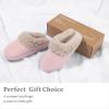 imageChantomoo Slippers for Women and Men Memory Foam Slippers House Shoes Faux Suede Upper Rubber Sole Faux Fur Lining Warm Comfy Indoor Fuzzy SlippersPink