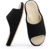 imageChantomoo Womens Slipper Memory Foam Slippers Comfy House Slippers Rubber Sole Bedroom Cozy Indoor Outdoor Home Slipper SlidesBlack