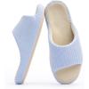 imageChantomoo Womens Slipper Memory Foam Slippers Comfy House Slippers Rubber Sole Bedroom Cozy Indoor Outdoor Home Slipper SlidesBlue