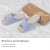 imageChantomoo Womens Slipper Memory Foam Slippers Comfy House Slippers Rubber Sole Bedroom Cozy Indoor Outdoor Home Slipper SlidesBlue