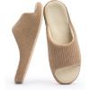 imageChantomoo Womens Slipper Memory Foam Slippers Comfy House Slippers Rubber Sole Bedroom Cozy Indoor Outdoor Home Slipper SlidesBrown