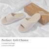 imageChantomoo Womens Slipper Memory Foam Slippers Comfy House Slippers Rubber Sole Bedroom Cozy Indoor Outdoor Home Slipper SlidesWhite