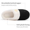 imageChantomoo Womens Slipper Warm Comfy Memory Foam House Slippers Knitted Shoes Faux Fur Lined AntiSkid Rubber Sole Bedroom Cozy Indoor Outdoor SlippersBlack