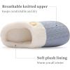 imageChantomoo Womens Slipper Warm Comfy Memory Foam House Slippers Knitted Shoes Faux Fur Lined AntiSkid Rubber Sole Bedroom Cozy Indoor Outdoor SlippersBlue