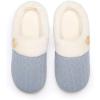 imageChantomoo Womens Slipper Warm Comfy Memory Foam House Slippers Knitted Shoes Faux Fur Lined AntiSkid Rubber Sole Bedroom Cozy Indoor Outdoor SlippersBlue