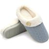 imageChantomoo Womens Slipper Warm Comfy Memory Foam House Slippers Knitted Shoes Faux Fur Lined AntiSkid Rubber Sole Bedroom Cozy Indoor Outdoor SlippersBlue