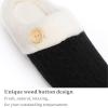 imageChantomoo Womens Slipper Warm Comfy Memory Foam House Slippers Knitted Shoes Faux Fur Lined AntiSkid Rubber Sole Bedroom Cozy Indoor Outdoor SlippersBlack