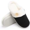 imageChantomoo Womens Slipper Warm Comfy Memory Foam House Slippers Knitted Shoes Faux Fur Lined AntiSkid Rubber Sole Bedroom Cozy Indoor Outdoor SlippersBlack