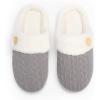 imageChantomoo Womens Slipper Warm Comfy Memory Foam House Slippers Knitted Shoes Faux Fur Lined AntiSkid Rubber Sole Bedroom Cozy Indoor Outdoor SlippersDark Grey