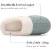 imageChantomoo Womens Slipper Warm Comfy Memory Foam House Slippers Knitted Shoes Faux Fur Lined AntiSkid Rubber Sole Bedroom Cozy Indoor Outdoor SlippersGreen