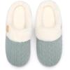 imageChantomoo Womens Slipper Warm Comfy Memory Foam House Slippers Knitted Shoes Faux Fur Lined AntiSkid Rubber Sole Bedroom Cozy Indoor Outdoor SlippersGreen