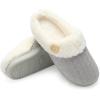 imageChantomoo Womens Slipper Warm Comfy Memory Foam House Slippers Knitted Shoes Faux Fur Lined AntiSkid Rubber Sole Bedroom Cozy Indoor Outdoor SlippersGrey