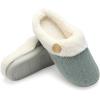 imageChantomoo Womens Slipper Warm Comfy Memory Foam House Slippers Knitted Shoes Faux Fur Lined AntiSkid Rubber Sole Bedroom Cozy Indoor Outdoor SlippersGreen