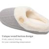imageChantomoo Womens Slipper Warm Comfy Memory Foam House Slippers Knitted Shoes Faux Fur Lined AntiSkid Rubber Sole Bedroom Cozy Indoor Outdoor SlippersGrey