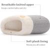 imageChantomoo Womens Slipper Warm Comfy Memory Foam House Slippers Knitted Shoes Faux Fur Lined AntiSkid Rubber Sole Bedroom Cozy Indoor Outdoor SlippersGrey