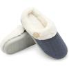 imageChantomoo Womens Slipper Warm Comfy Memory Foam House Slippers Knitted Shoes Faux Fur Lined AntiSkid Rubber Sole Bedroom Cozy Indoor Outdoor SlippersNavy