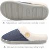 imageChantomoo Womens Slipper Warm Comfy Memory Foam House Slippers Knitted Shoes Faux Fur Lined AntiSkid Rubber Sole Bedroom Cozy Indoor Outdoor SlippersNavy