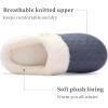 imageChantomoo Womens Slipper Warm Comfy Memory Foam House Slippers Knitted Shoes Faux Fur Lined AntiSkid Rubber Sole Bedroom Cozy Indoor Outdoor SlippersNavy