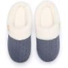 imageChantomoo Womens Slipper Warm Comfy Memory Foam House Slippers Knitted Shoes Faux Fur Lined AntiSkid Rubber Sole Bedroom Cozy Indoor Outdoor SlippersNavy