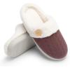 imageChantomoo Womens Slipper Warm Comfy Memory Foam House Slippers Knitted Shoes Faux Fur Lined AntiSkid Rubber Sole Bedroom Cozy Indoor Outdoor SlippersPurple