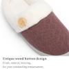 imageChantomoo Womens Slipper Warm Comfy Memory Foam House Slippers Knitted Shoes Faux Fur Lined AntiSkid Rubber Sole Bedroom Cozy Indoor Outdoor SlippersPurple