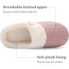 imageChantomoo Womens Slipper Warm Comfy Memory Foam House Slippers Knitted Shoes Faux Fur Lined AntiSkid Rubber Sole Bedroom Cozy Indoor Outdoor SlippersPink