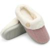 imageChantomoo Womens Slipper Warm Comfy Memory Foam House Slippers Knitted Shoes Faux Fur Lined AntiSkid Rubber Sole Bedroom Cozy Indoor Outdoor SlippersPink