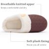 imageChantomoo Womens Slipper Warm Comfy Memory Foam House Slippers Knitted Shoes Faux Fur Lined AntiSkid Rubber Sole Bedroom Cozy Indoor Outdoor SlippersPurple