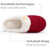 imageChantomoo Womens Slipper Warm Comfy Memory Foam House Slippers Knitted Shoes Faux Fur Lined AntiSkid Rubber Sole Bedroom Cozy Indoor Outdoor SlippersRed