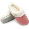 imageChantomoo Womens Slipper Warm Comfy Memory Foam House Slippers Knitted Shoes Faux Fur Lined AntiSkid Rubber Sole Bedroom Cozy Indoor Outdoor SlippersWatermelon Red