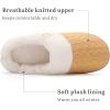 imageChantomoo Womens Slipper Warm Comfy Memory Foam House Slippers Knitted Shoes Faux Fur Lined AntiSkid Rubber Sole Bedroom Cozy Indoor Outdoor SlippersYellow