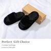 imageChantomoo Womens Slippers Memory Foam House Bedroom Slippers for Women Fuzzy Plush Comfy Faux Fur Lined Slide Shoes AntiSkid Sole Trendy Gift SlippersBlack