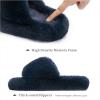 imageChantomoo Womens Slippers Memory Foam House Bedroom Slippers for Women Fuzzy Plush Comfy Faux Fur Lined Slide Shoes AntiSkid Sole Trendy Gift SlippersNavy