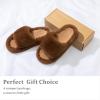 imageChantomoo Womens Slippers Memory Foam House Bedroom Slippers for Women Fuzzy Plush Comfy Faux Fur Lined Slide Shoes AntiSkid Sole Trendy Gift SlippersDark Brown