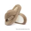imageChantomoo Womens Slippers Memory Foam House Bedroom Slippers for Women Fuzzy Plush Comfy Faux Fur Lined Slide Shoes AntiSkid Sole Trendy Gift SlippersLight Brown Cross
