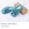 imageChantomoo Womens Slippers Memory Foam House Bedroom Slippers for Women Fuzzy Plush Comfy Faux Fur Lined Slide Shoes AntiSkid Sole Trendy Gift SlippersTurquoise Green Cross