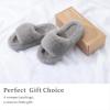 imageChantomoo Womens Slippers Memory Foam House Bedroom Slippers for Women Fuzzy Plush Comfy Faux Fur Lined Slide Shoes AntiSkid Sole Trendy Gift SlippersGrey